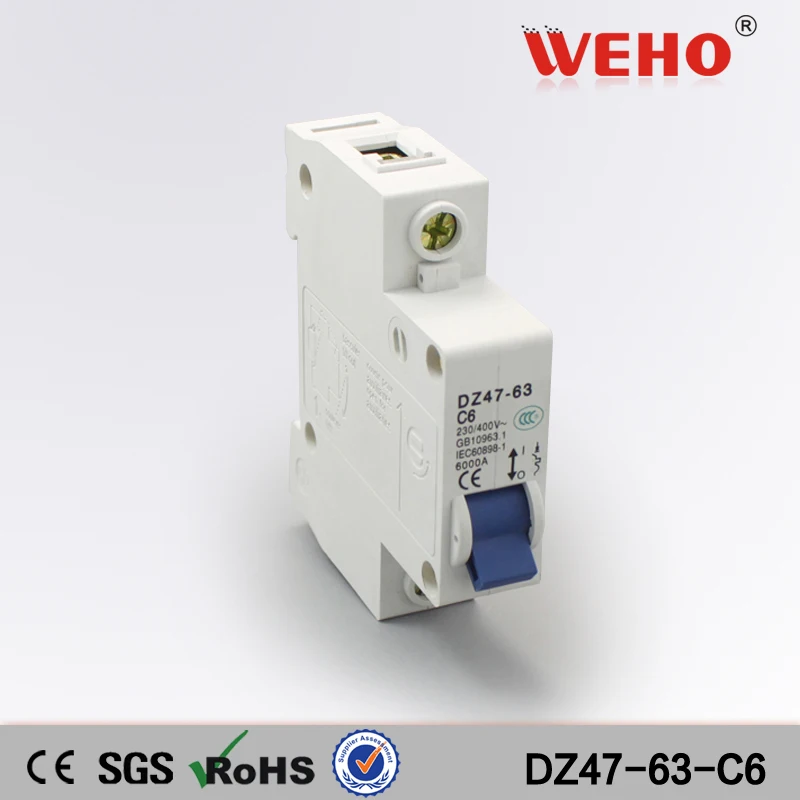 DZ47 63 C6 дешевые товары из Китая продукты C45 MCB 6A 1P миниатюрный автоматический