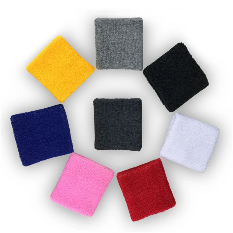 1 pair 8*8cm Towel Wrist Sweatband Support Gym Cycling Wristband Hand Brace Wrist wraps for Tennis Basketball Sport Wrist Bracer 6 colors zipper pocket cotton wristband outdoor sweatband arm band wrist support wristband wraps sport strap wrist protect