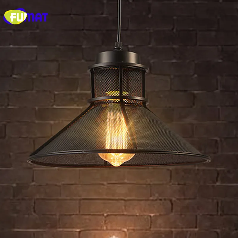 Фумат чердак Ретро черный подвесной светильник с одной головкой железные