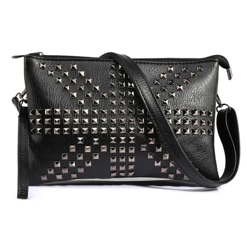 Заводская распродажа черные женские сумки на плечо через с заклепками сумочки и