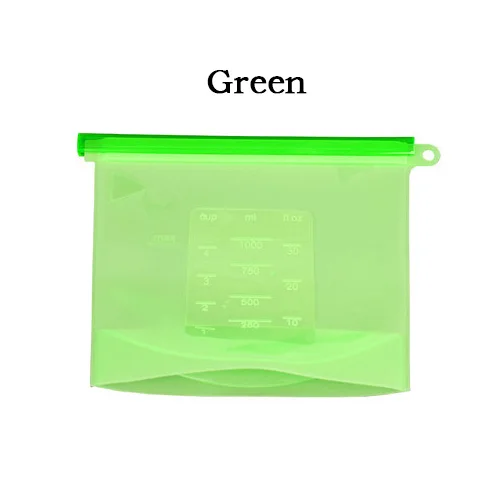 GREEN 4 шт., кухонная сумка для хранения пищевых продуктов, силиконовая сумка для сохранения еды, сумка для холодильника, сумка для СВЧ-печи с подогревом, универсальная сумка для приготовления пищи - Цвет: GREEN