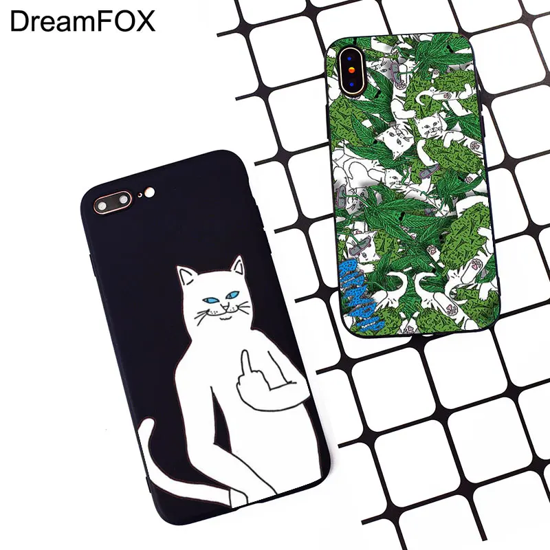 M080 Cut Finger Cat Black Silicone Case Cover For Apple iPhone 11 Pro XR XS Max X 8 7 6 6S Plus 5 5S 5G SE |