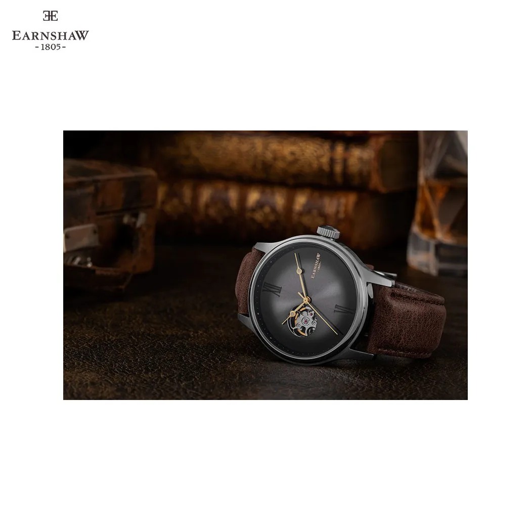 Наручные часы Earnshaw ES-8809-02 мужские механичексие с автоподзаводом на кожаном