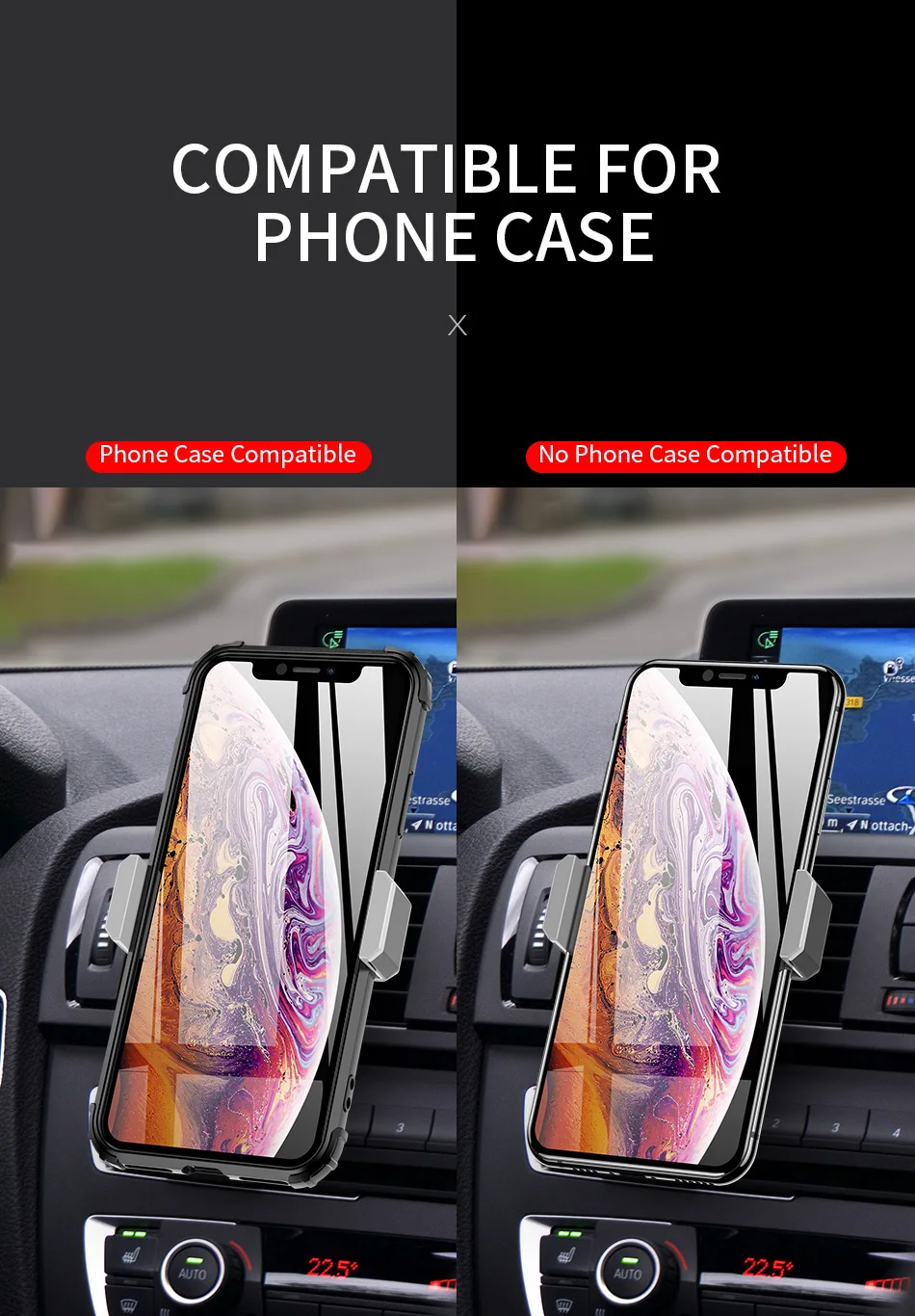 YKZ Автомобильный держатель для iPhone, держатель на вентиляционное отверстие, автомобильный держатель, подставка для мобильного телефона, смартфон, поддержка для samsung huawei