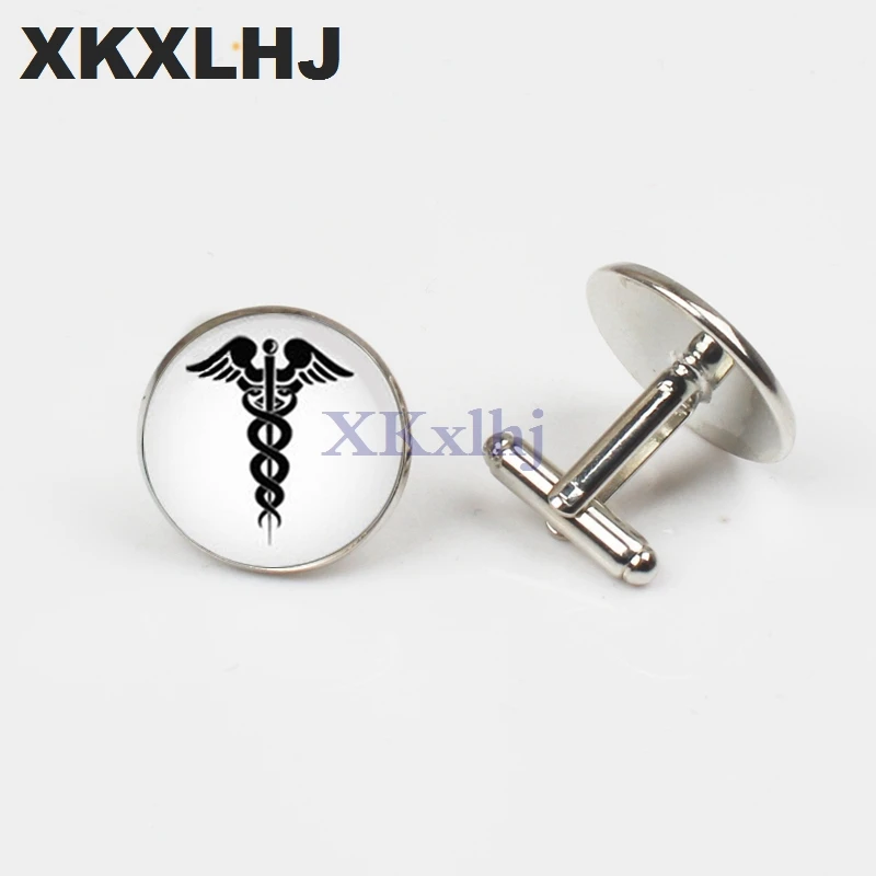 XKXLHJ 2018 Новый Медицинский символ Кадуцей запонки медицинский Запонки женские |
