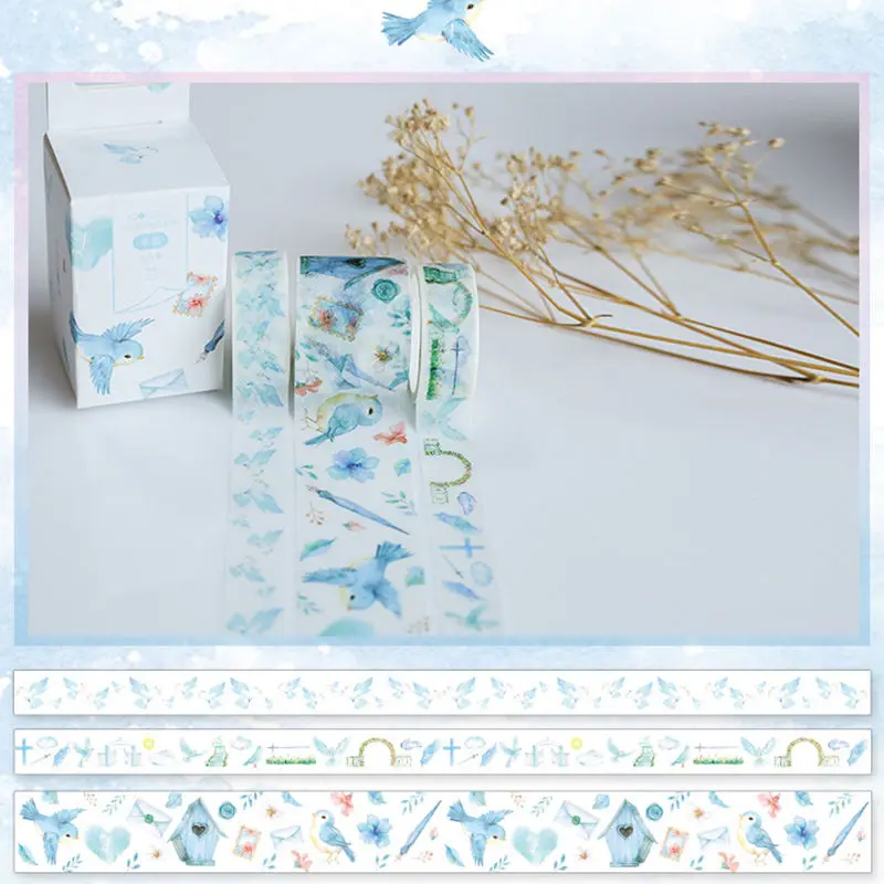 Coloffice 3 шт./компл. Sky Blue Series лента Washi свитер-гольф в Корейском стиле свежий Однотонная одежда с милым рисунком клейкая лента для stationeryl расходные материалы