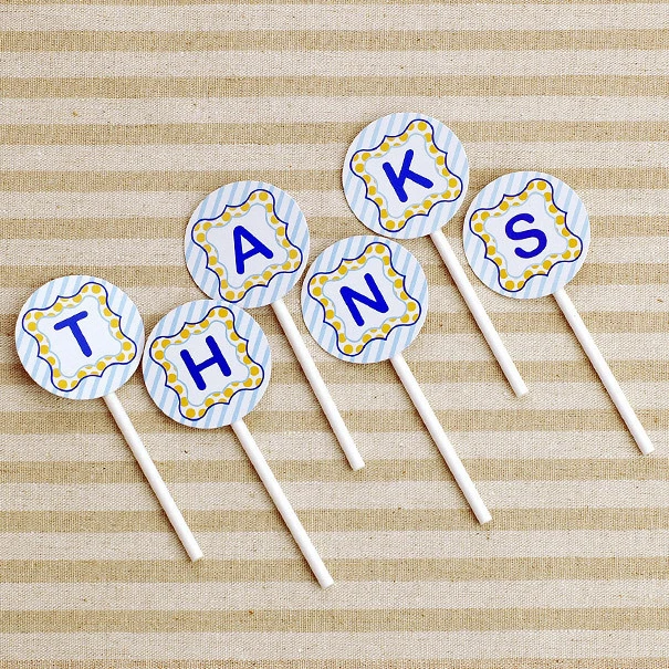 Бесплатная доставка синие буквенные кексы топперы для торта на день рождения