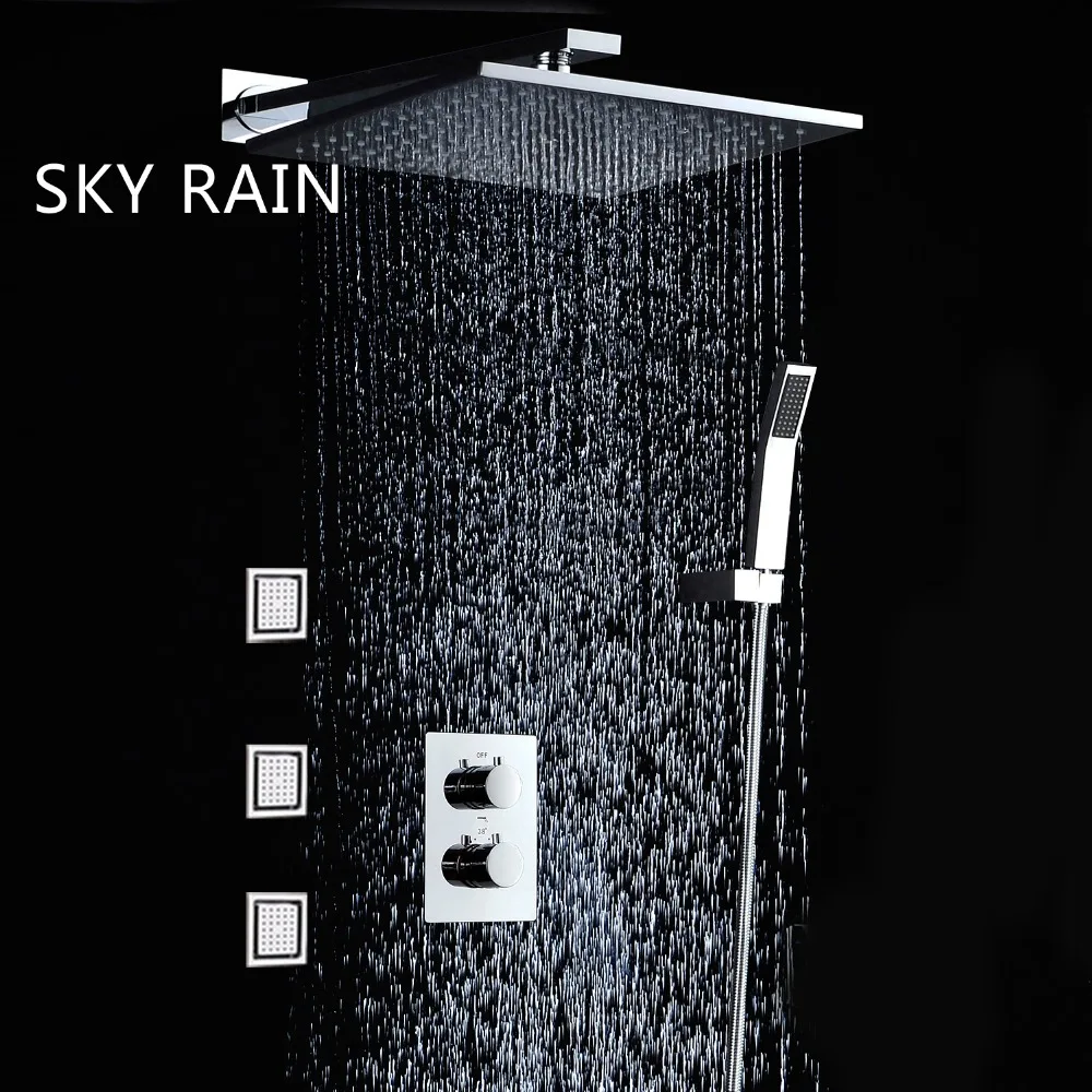 SKY RAIN Ванная комната Душ 10 дюймов латунная квадратная насадка для душа с ручной