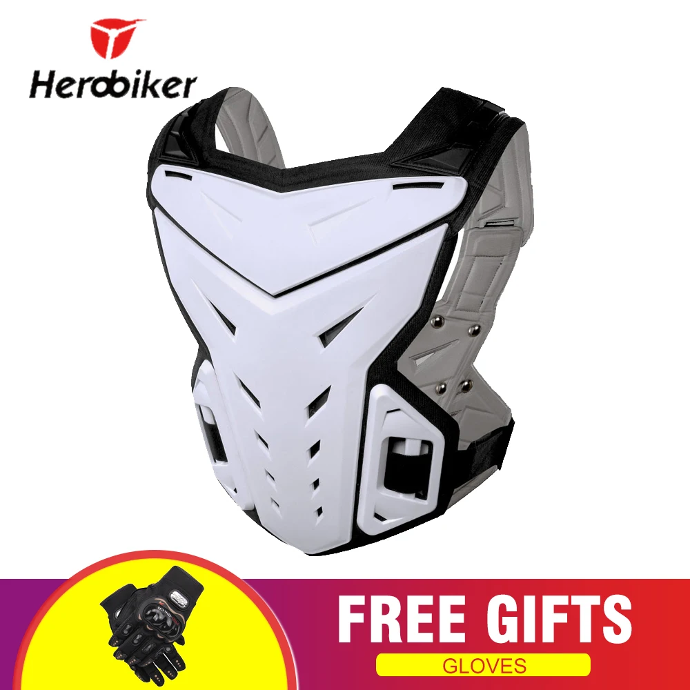 MC1007 White HEROBIKER мотоциклетная куртка Защита тела Броня Мотокросс Мото куртка Защитное снаряжение Мотоциклетные Куртки с защитой шеи - Цвет: MC1007 White