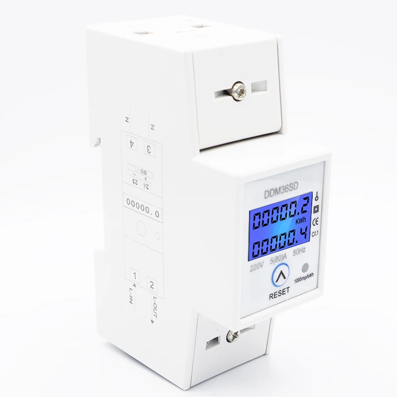 ЖК-дисплей подсветка 5-80A AC 220 V/230 V 50 HZ/60 Гц многофункциональный дисплей ленты ясно нулю Электрический счетчик энергии Мощность метр ваттметр
