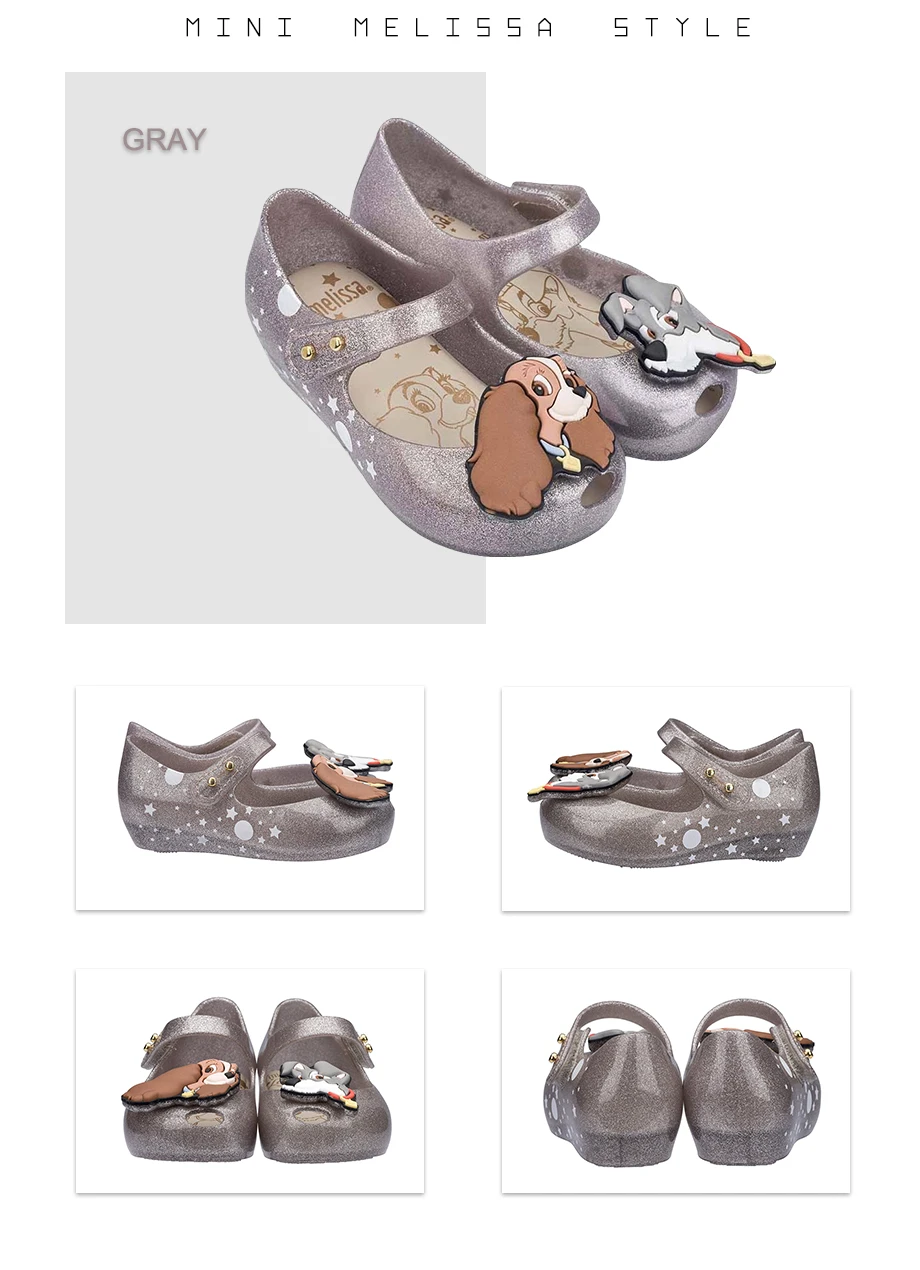 Mini Melissa Ultragirl+ Lady And The Tramp летняя прозрачная обувь для мальчиков и девочек прозрачные сандалии для девочек детские пляжные сандалии для малышей