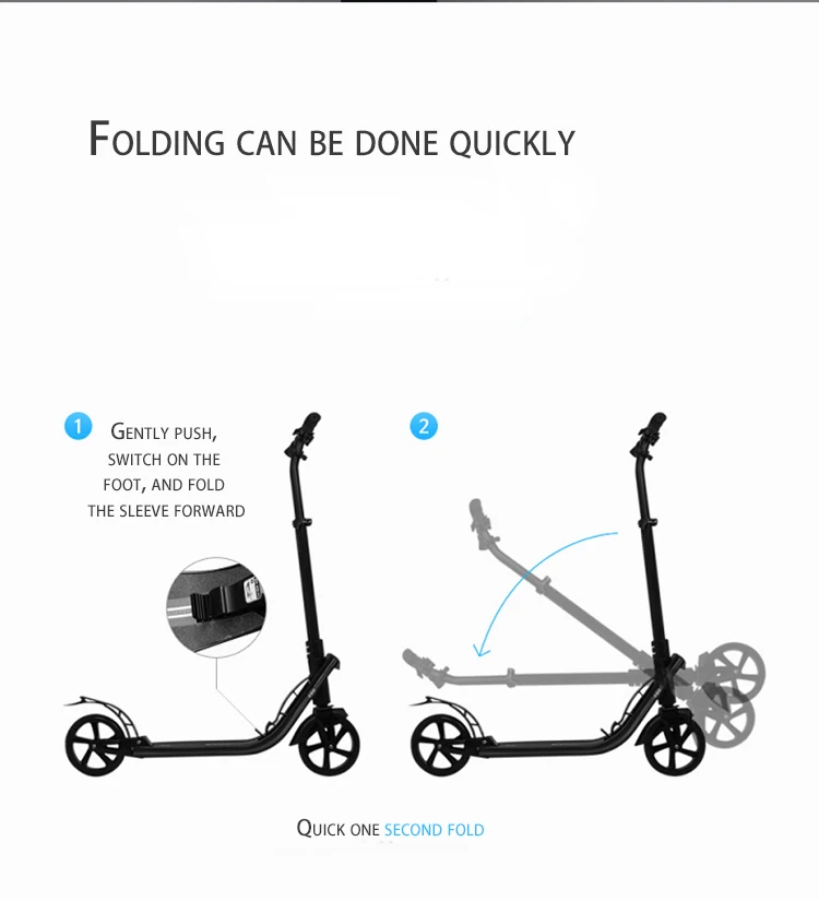 Алюминиевый самокат для взрослых и детей, тип, складной, PU2wheels, для бодибилдинга, амортизация, для городского кампуса