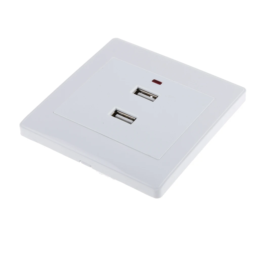Электрическая настенная розетка с двумя USB портами зарядное устройство панель