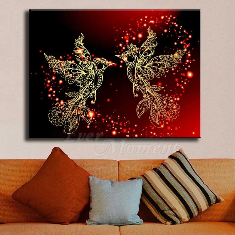 Когда либо в настоящий момент Алмазная с изображением птицы Картина полная