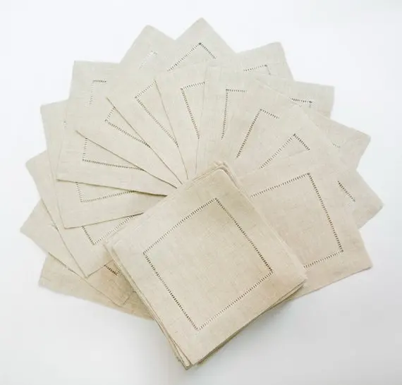 12 шт. в упаковке краевка швейная машина льняные и хлопковые Коктейльные салфетки