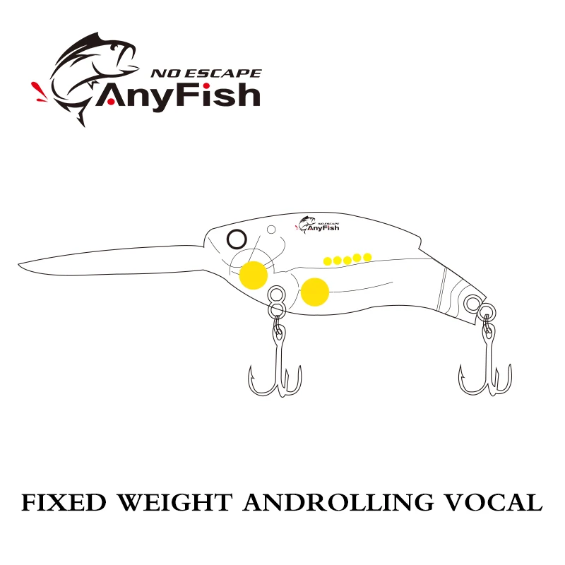 ANYFISH воблер 60DR рыболовные приманки 6 см 11 4 г 3D глаза твердая арифметическая