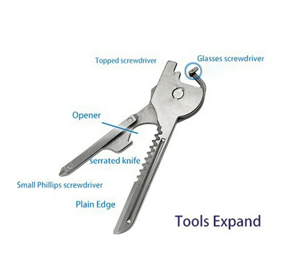 1 шт. 6 в Многофункциональный инструмент из нержавеющей стали для ключей