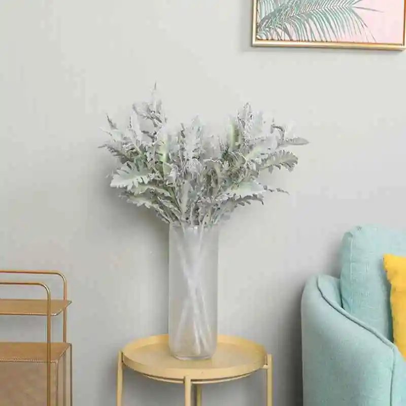 1PC Wedding Nodic Home Indoor Hotel Desktop Decoration Artificial Dusty Miller Leaf Plants Fake Silk Plant Leaves | Дом и сад