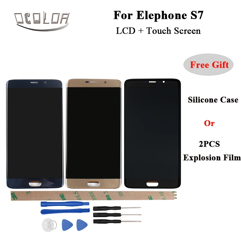 Черный золотой синий для Elephone S7 ЖК-дисплей и сенсорный экран FPC-HTF055F115 дигитайзер