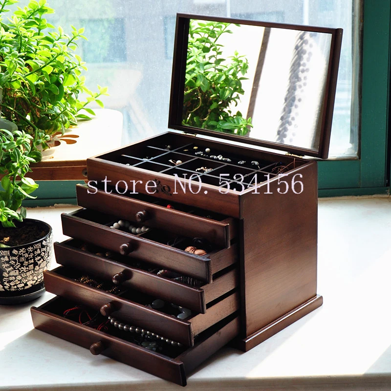 Деревянная шкатулка для ювелирных изделий улучшенная версия Подарочная витрина