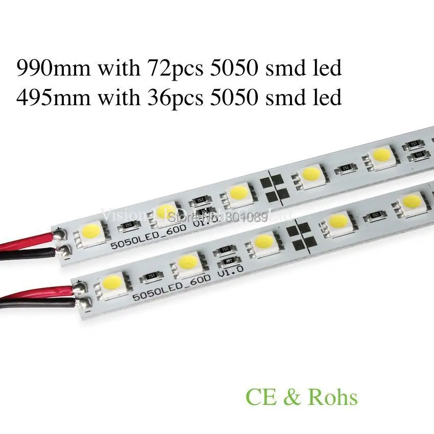 СВЕТОДИОДНЫЕ жесткие ленты белого цвета длина 495 мм с 36 светодиодами 5050 smd 8 6 Вт 12