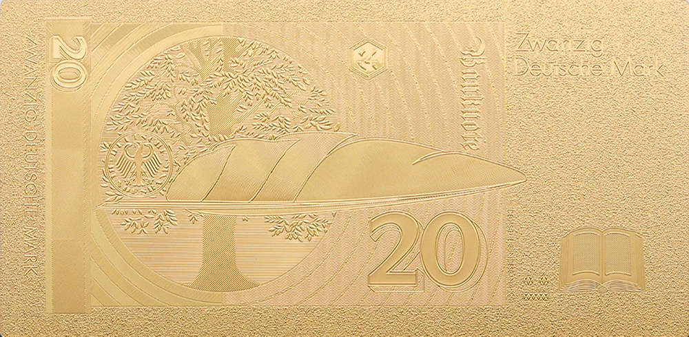 Золотые банкноты VNFURU Deutsche Mark золотые 24K креативные 20-валютные искусство низкая