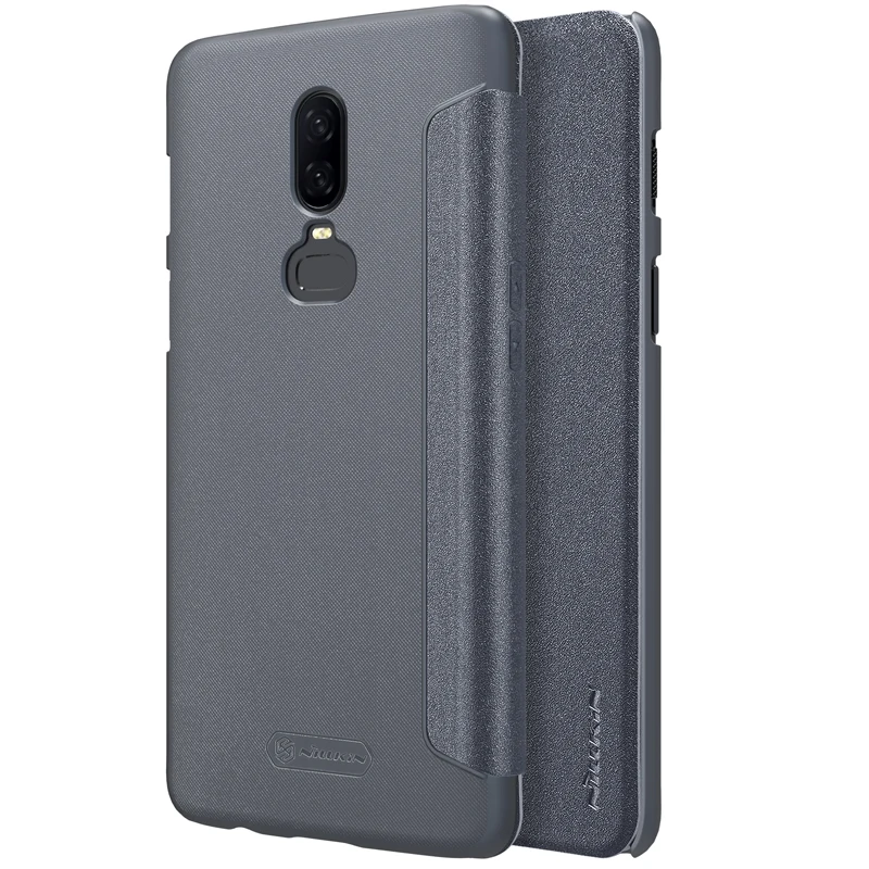 Кожаный чехол NILLKIN для Oneplus 6 Модный чехол-накладка с откидной крышкой мобильный