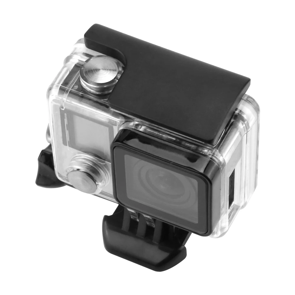 Зажим с пластиковой пряжкой для Gopro Hero 3 + 4 черный серебристый водонепроницаемый