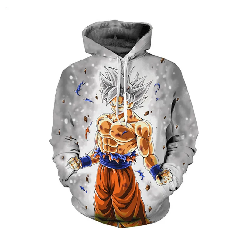 3D Dragon Ball, супер аниме, ультра инстинкт, Супер Саян Гоку, напечатаны, мужская толстовка с длинным рукавом, Dragon Ball Z, толстовка