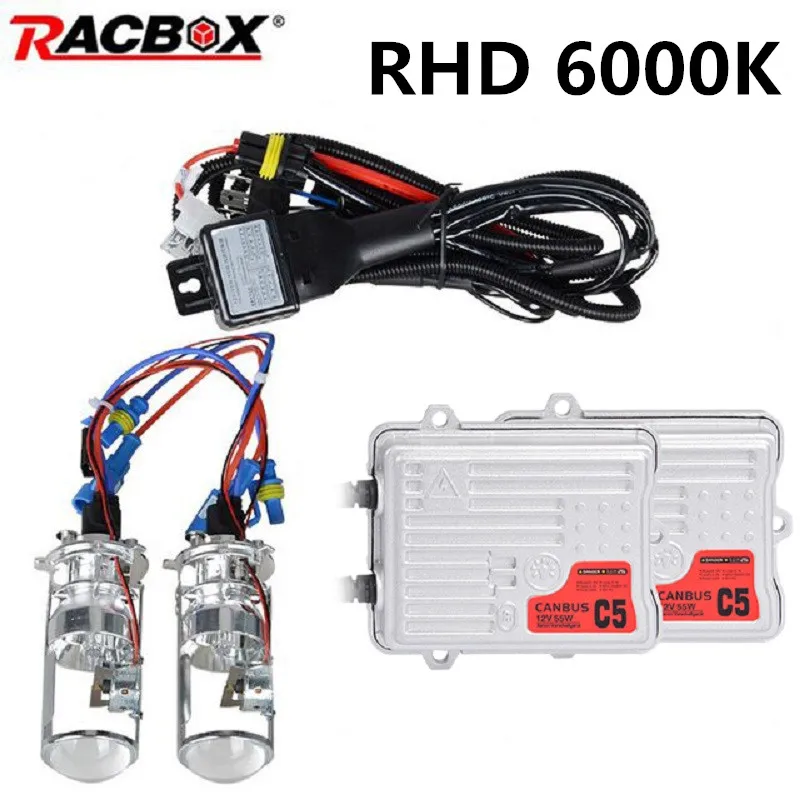 RHD 6000K Тонкий 55 Вт балласты H7 Canbus HID комплект D2S H1 H4 H11 H3 HB4 9005 9006 D1S ксеноновая лампа для автомобильных фар AC 55 Вт 4300 К 6000 К 12 В - Цвет: RHD 6000K
