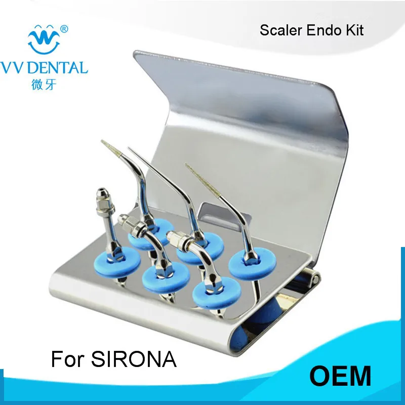 2 набора серебряных инструментов скалер SIRONA Endo для стоматологической хирургии в