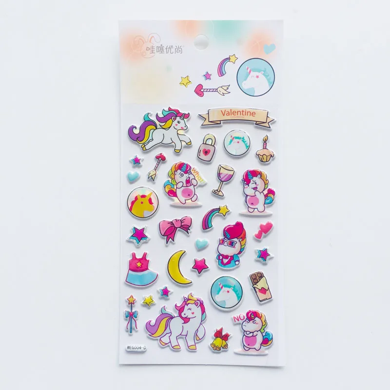 1 лист Радуга Единорог Bling EVA Bubble Kids Puzzle сцена декоративная наклейка Блокнот компьютерный Декор