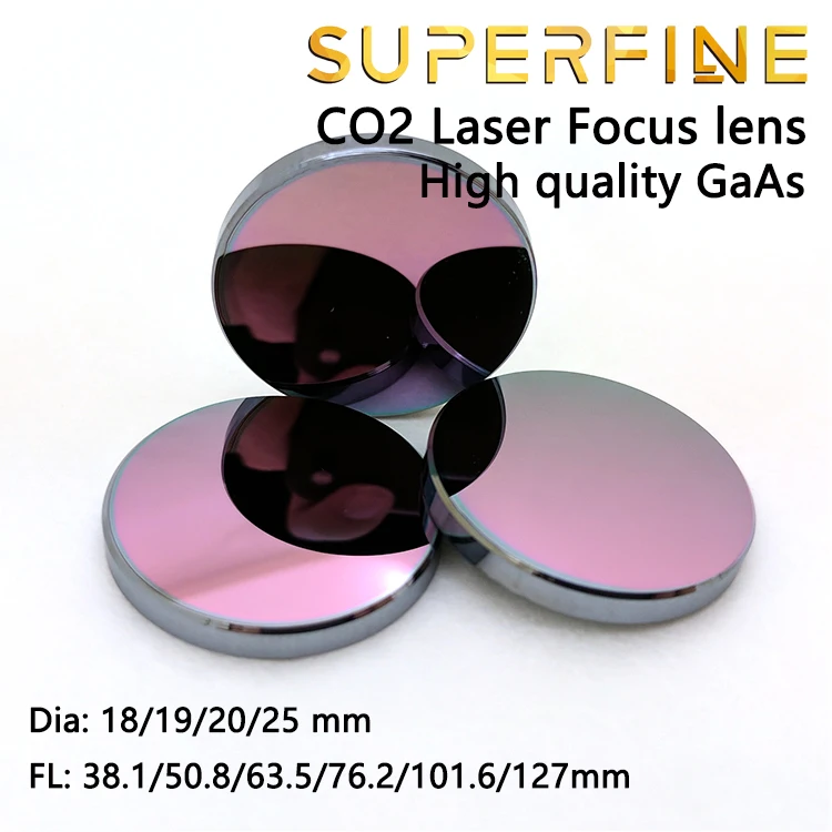 Superfine GaAs Focus Lens Dia. 18 19 20 25mm FL 50.8 63.5 101.6mm 1.5-4" for CO2 Laser cutting engraving machine