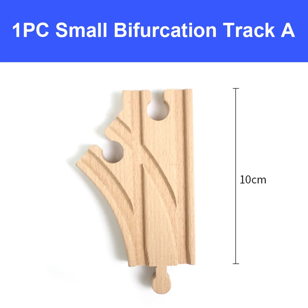 1pc bifurcation A Деревянные железнодорожные дорожки, аксессуары из бука, железнодорожные части, совместимые с Thomas Biro, все бренды, игрушки для поездов, гоночные дорожки - Цвет: 1pc bifurcation A