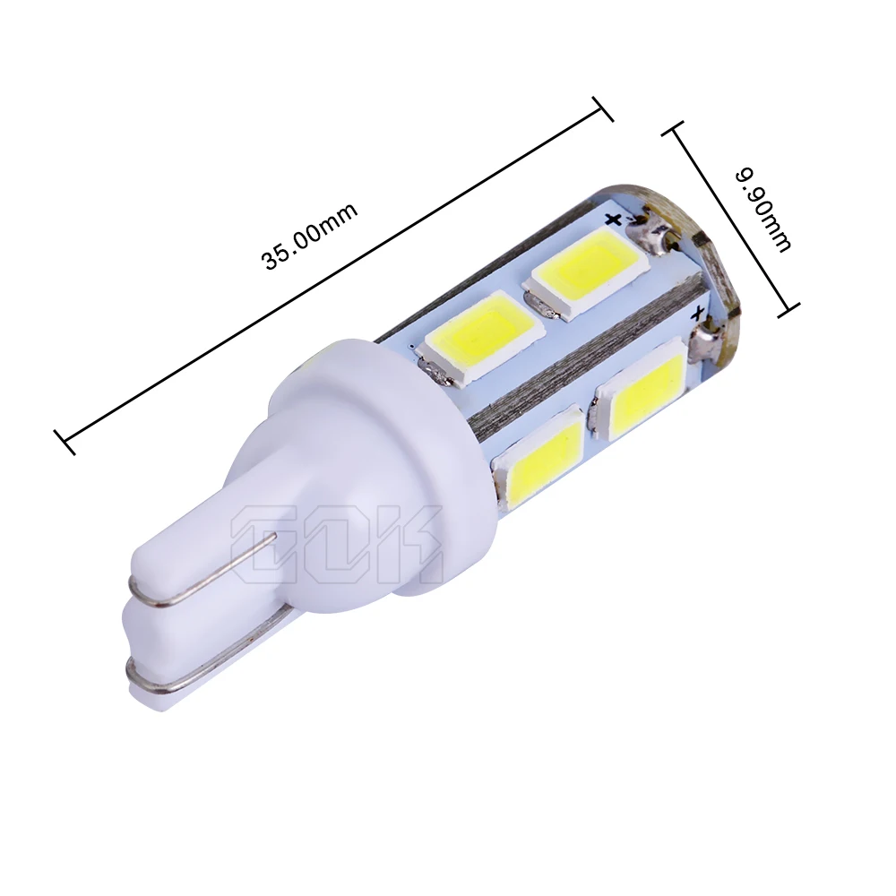 10 шт./лот T10 w5w led t10 9SMD 5630 5730 Автомобильные светодиодные лампы 9LED клиновидная