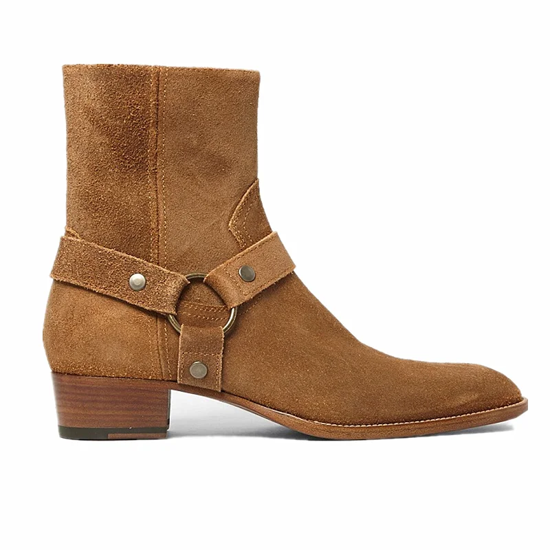 

Vintage Joker high-top zipper men's Shoes pointed toe Boots exclusive handmade Boots