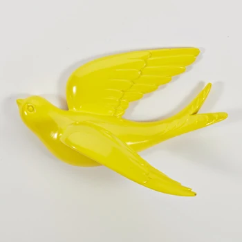 yellow-Big 1 Настенные орнаменты из смолы статуи Ласточки домашние декоративные настенные наклейки ТВ черная земля гостиная садовые скульптуры настенные украшения - Цвет: yellow-Big 1