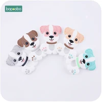 bopoobo silicone teething dog pendant bpa free 5pc food grade materials charms baby diy jewelry nursing necklace pendant