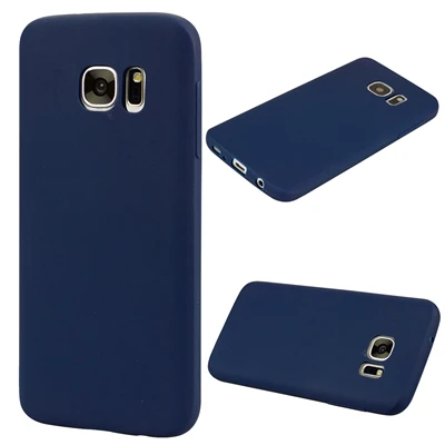 Резиновый силиконовый чехол из ТПУ для samsung Galaxy S7, чехол Edge samsung S7, чехол ярких цветов, мягкая задняя крышка из ТПУ для Galaxy S7 Edge, чехол - Цвет: Navy Blue