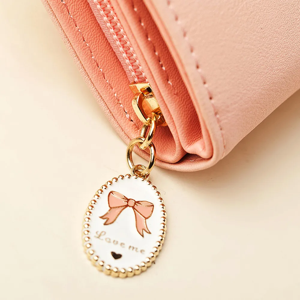 Женская сумка с милым котом маленький кожаный кошелек на молнии держатель для