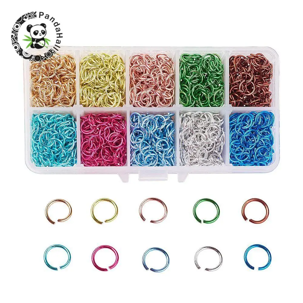 

1Box Mixed 10 Colors Aluminum Wire Open Split Jump Rings Jewelry Findings for Jewelry Making DIY 6x0.8mm 8x1mm 10x1mm Pandahall