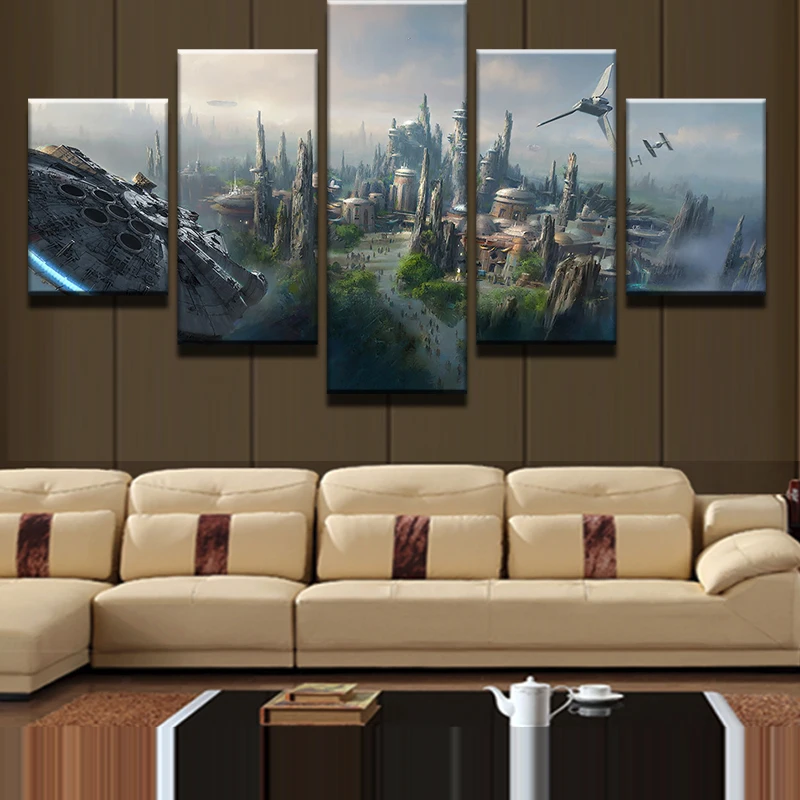 5 панелей Печать на холсте модные пейзажи Сокол Миллениум Холст Картина постер