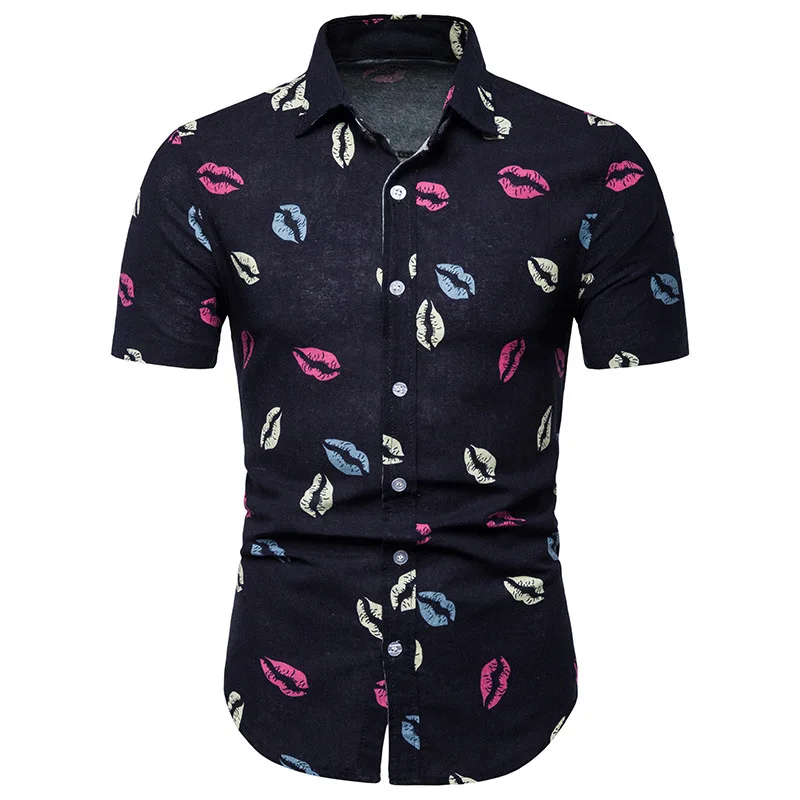 Новые Гавайские Цветочные мужские рубашки с коротким рукавом camisa masculina
