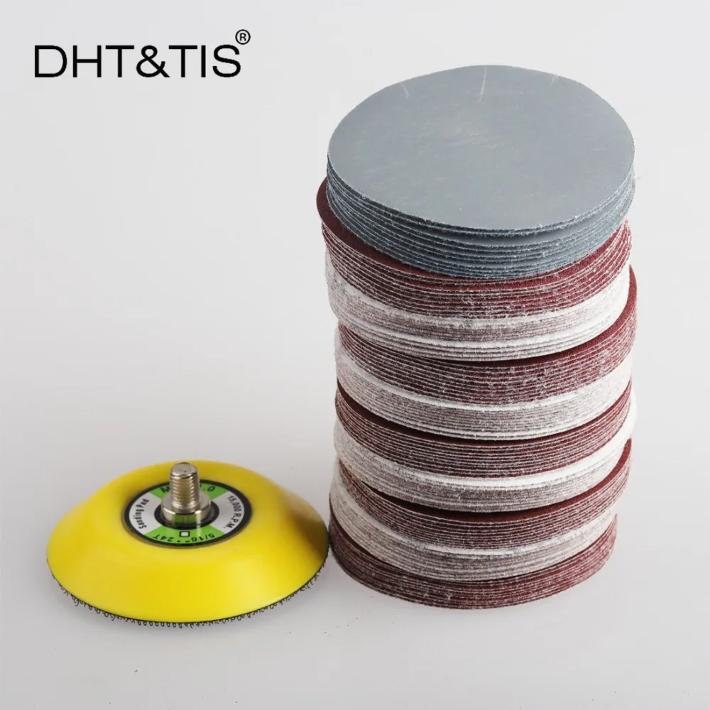 DHT & TIS 100 штук 3 "/75 мм смешанный шлифовальный диск Круглый абразивный Сухой