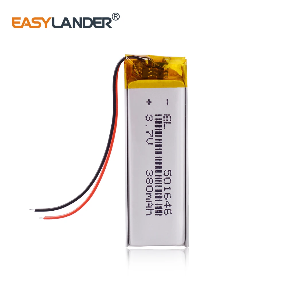 3.7V 380mAh 501646 Lithium Polymer LiPo Rechargeable Battery For Mp3 Mp4 DIY TWS Lenovo compartment bluetooth headset | Электроника