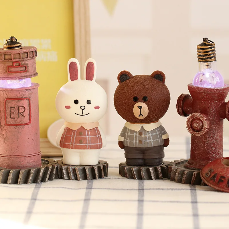 Grocery Animal Resin Crafts Wholesale Rabbit Bear LED Night Light Gifts | Дом и сад