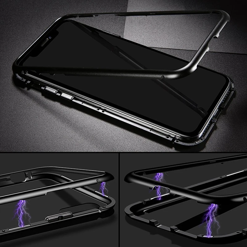 Suntaiho Магнитный адсорбционный чехол для iPhone XS MAX X 7 8 plus XR магнитное закаленное