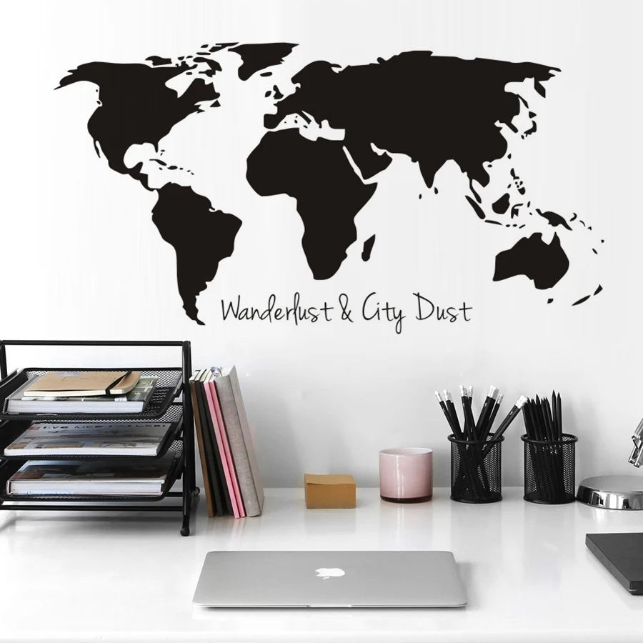 DCTOP City Dust World Map Настенная Наклейка для детей гостиной спальни дома декоративный