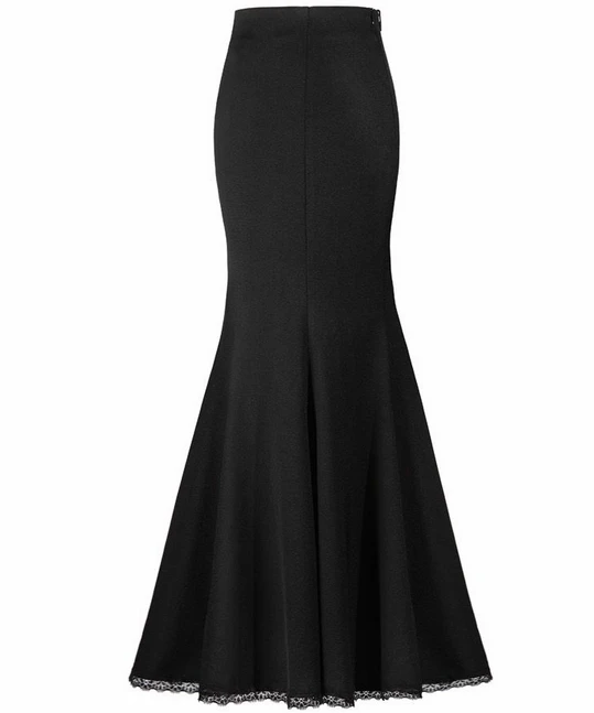 Женская облегающая юбка с воланом кружевная длинная высокой талией модель 3xl на