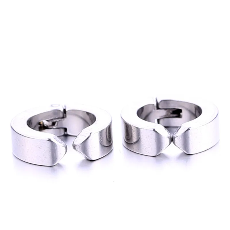 Silver 1 Pair Крутые клипсы для мужчин унисекс рок повседневные серьги из нержавеющей стали манжета без пирсинга Серьги для ушей 1 пара - Окраска металла: Silver 1 Pair